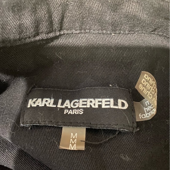 Karl Lagerfeld Women’s Logo Patch Utility Jacket Black Size Medium - Picture 5 of 14
